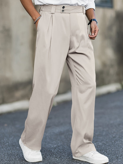 Men's Wide-Leg Cotton Trouser – Relaxed Fit, Stretch Waistband
