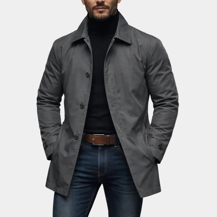 Men's Trench Coat Cardigan – Relaxed Fit, Lightweight Fabric