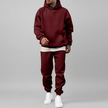 Men's Sporty Fleece Lined Two Piece Set – Relaxed Hooded Fit