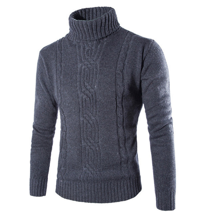 Men's Wool Blend Sweater – Textured Jacquard Knit Pullover