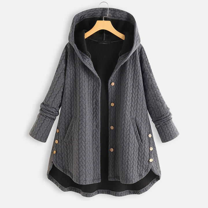Women's Hooded Winter Parka – Slim Fit, Zipper Front, Long Jacket