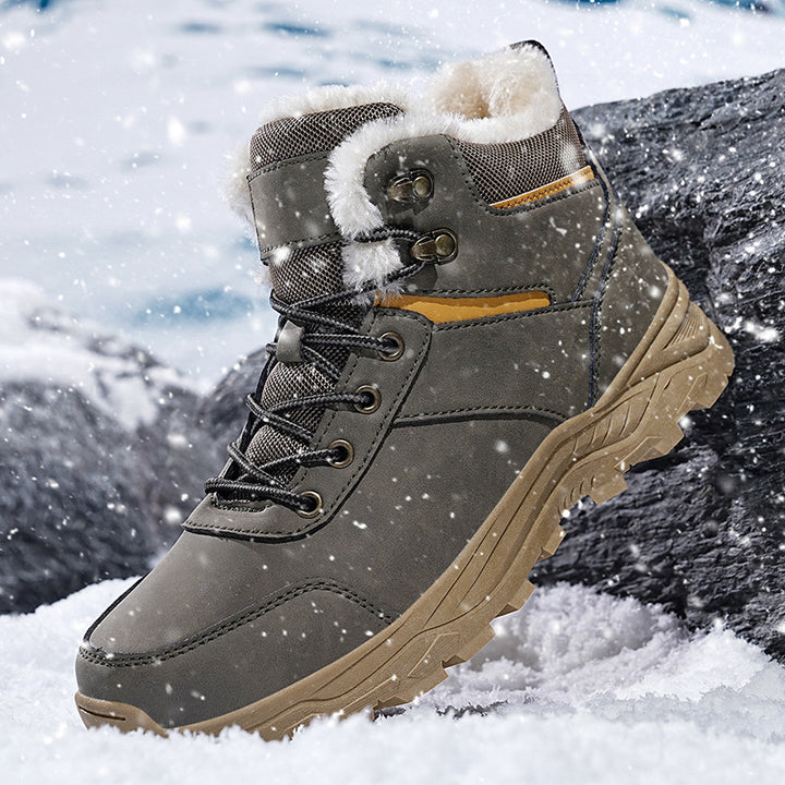 Men's Cowhide Boot – Insulated Cotton-Padded Rugged Design