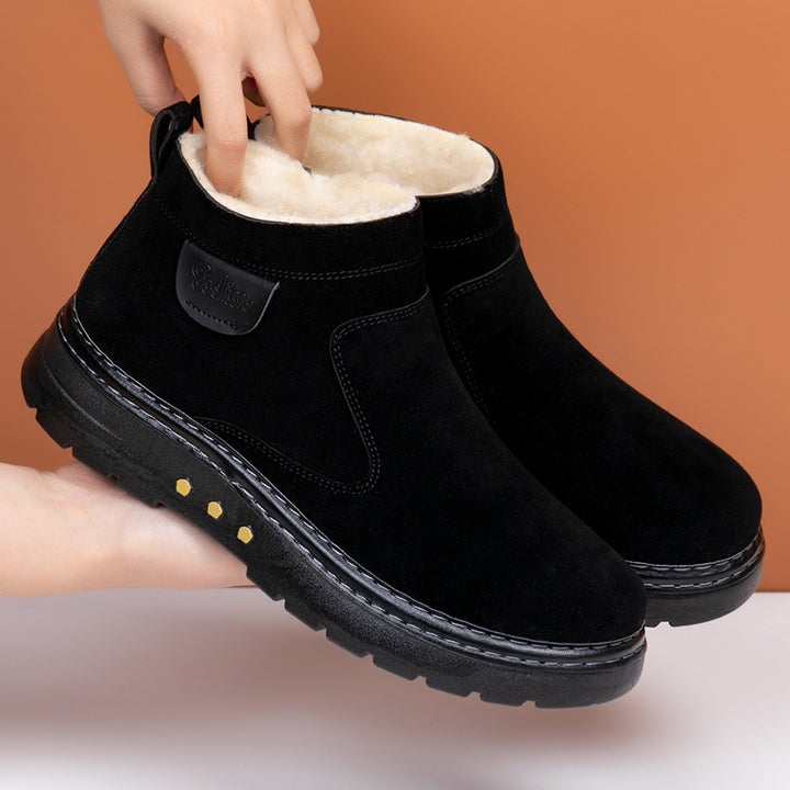 Men's Sheepskin Wool Boot – Low Heel Non-Slip Comfort Footwear