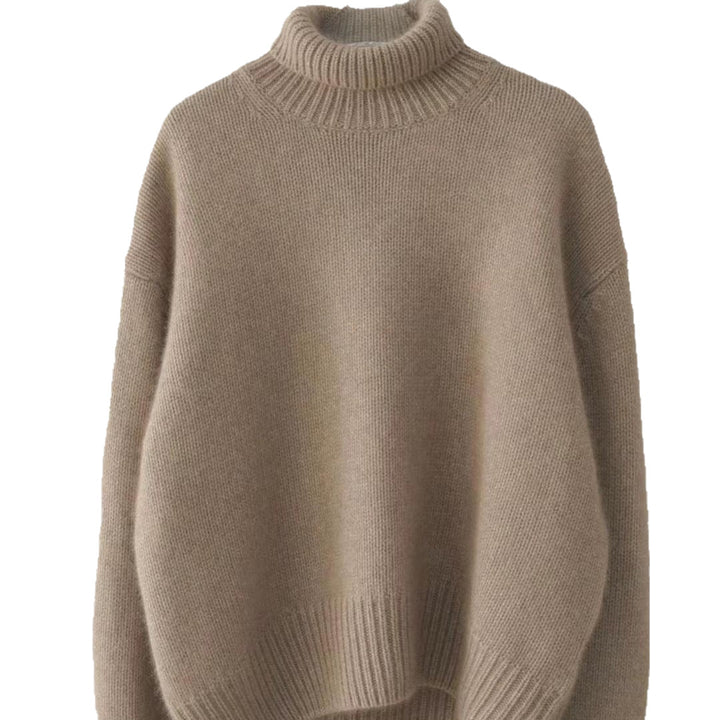 Women's Pullover Sweater – Knit High Neck Loose Fit