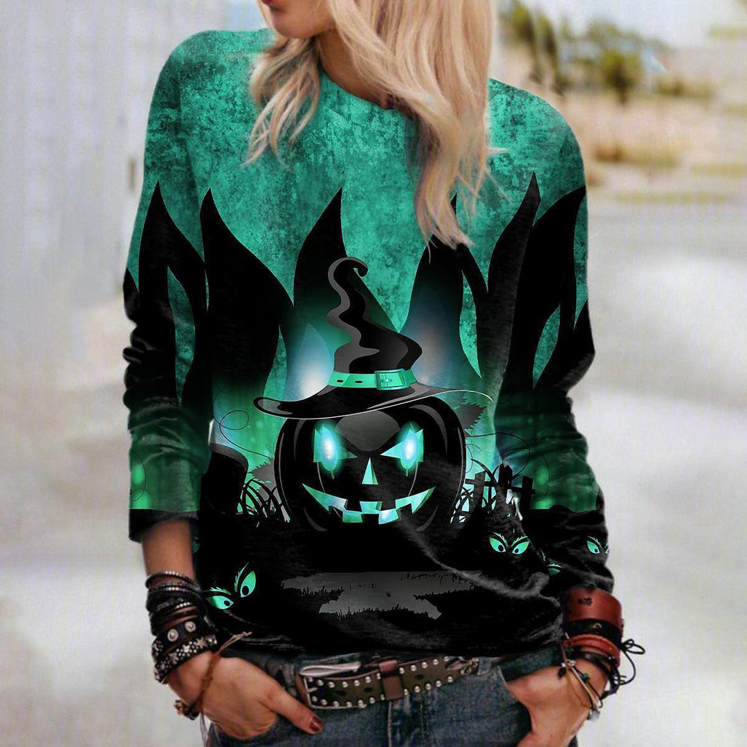 Women's Graphic Crew Neck Sweatshirt – Loose 3D Print Pullover