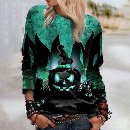 Women's Graphic Crew Neck Sweatshirt – Loose 3D Print Pullover