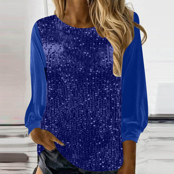 Sequin Corduroy Top – Women's Relaxed Long Sleeve Pullover