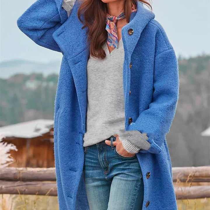 Women's Tweed Medium-Length Coat – Tailored Structured Outerwear