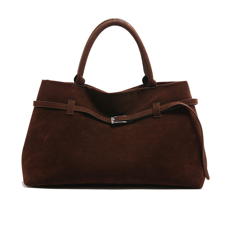 Suede Tote Bag for Women – Large Capacity Structured Shoulder Purse