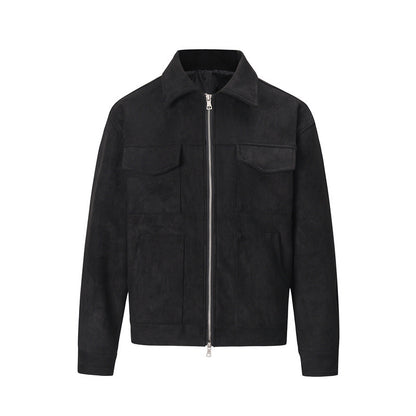 Men's Cotton Zip Jacket – Retro Multi-pocket Design
