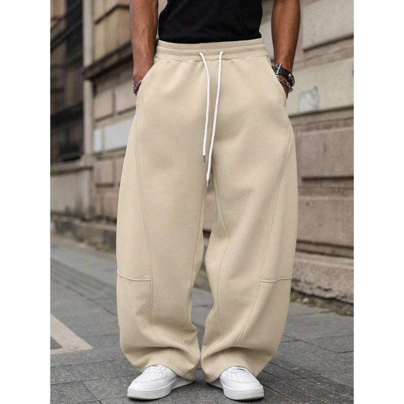 Men's High Waist Cropped Trousers – Lightweight Straight Fit Blend