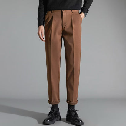 Men's Corduroy Straight-Leg Trouser – Slim-Fit Spring Style