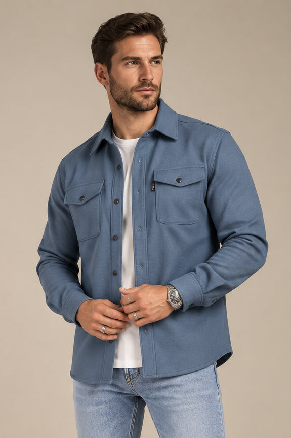 Men's Brushed Cotton Slim Fit Shirt – Thickened Casual Design