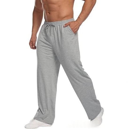 Men's Athletic Pant – Stretch Fabric Straight Leg Drawstring Trousers