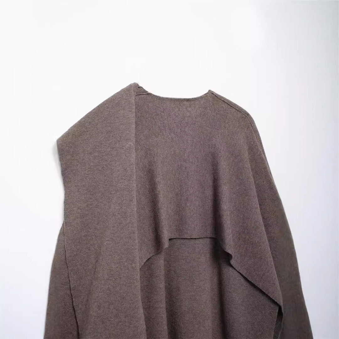 Women's Cloak Style Coat – Relaxed Draped Silhouette