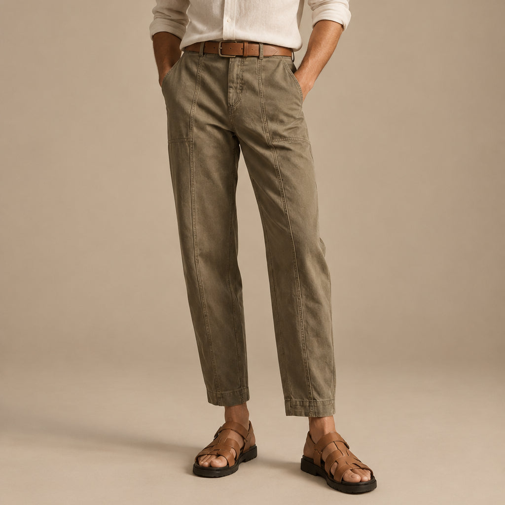 Men's Utility Tapered Pants – High Waist Patchwork Detail