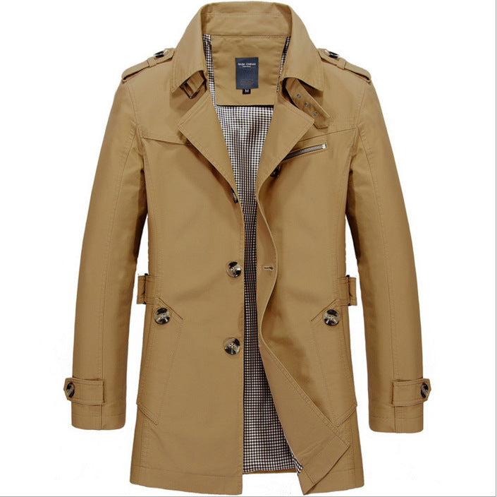 Men's Cotton Washed Jacket – Mid-Length Relaxed Fit