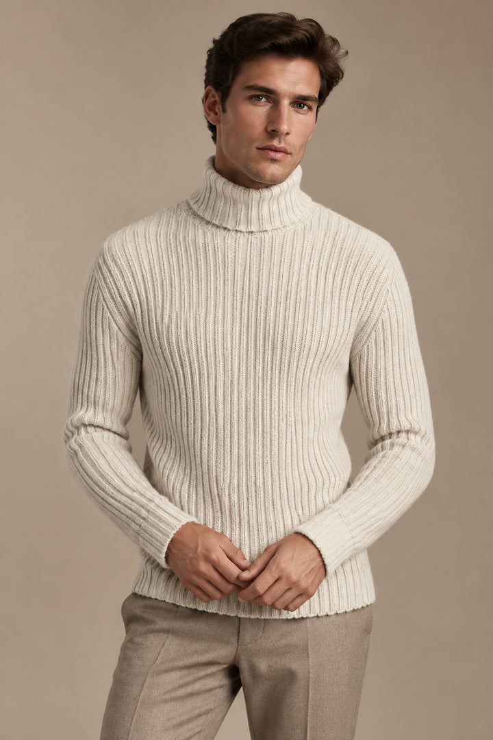 Men's Turtleneck Sweater – Slim Fit Knit, Classic Solid Style