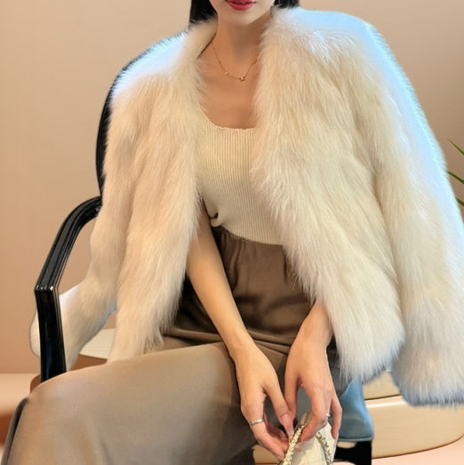 Women's Plush Fur Coat – Soft, Relaxed Short Jacket
