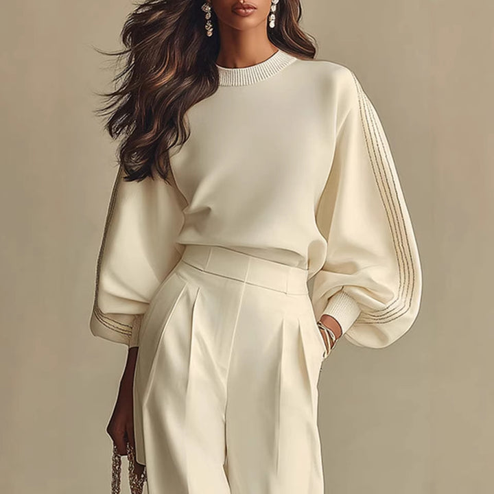 Women's Two Piece Lounge Set – Soft Stretch Sweatshirt & Pants