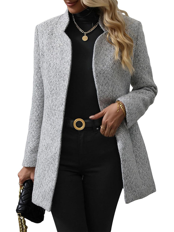 Women's Slim Fit Cotton Coat – Medium Length Tailored Commute Style