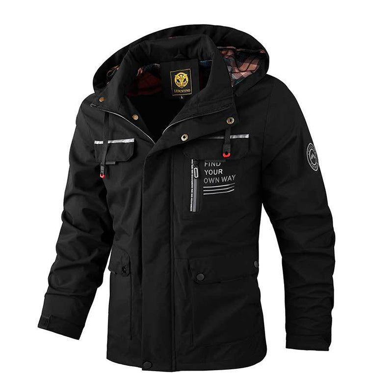 Men's Parka Jacket – Hooded, Windproof, Casual, Multi-Pocket