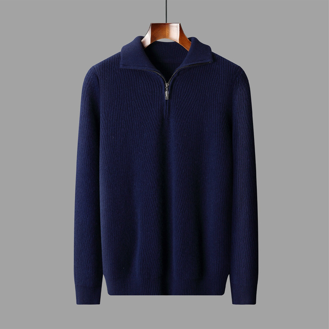 Men's Half-Zip Polo Collar Sweater – Relaxed Loose Fit