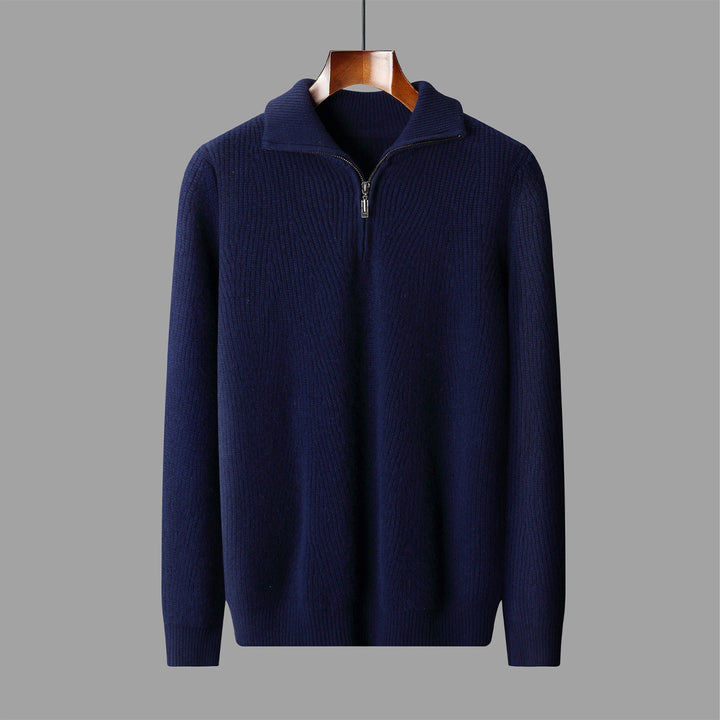 Men's Half-Zip Polo Collar Sweater – Relaxed Loose Fit