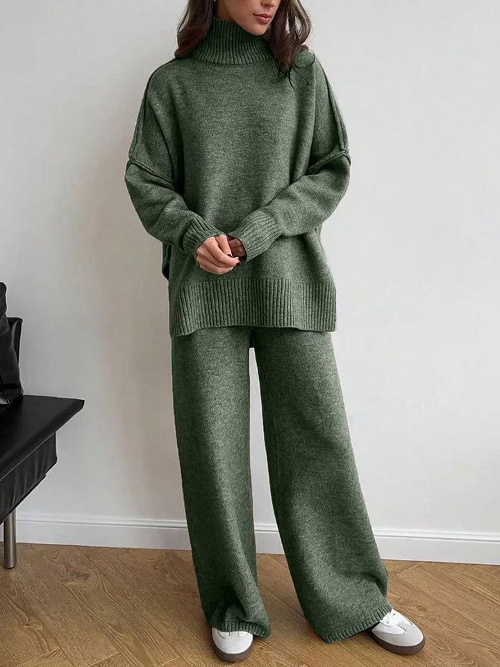 Women's Relaxed Knit Two Piece Set – Soft Long Sleeve Sweater & Pants