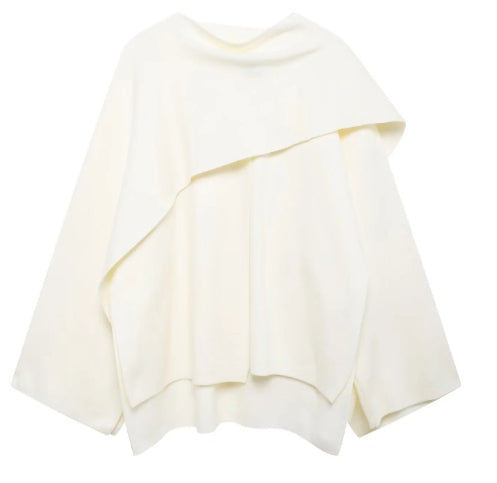 Women's Cloak Style Coat – Relaxed Draped Silhouette