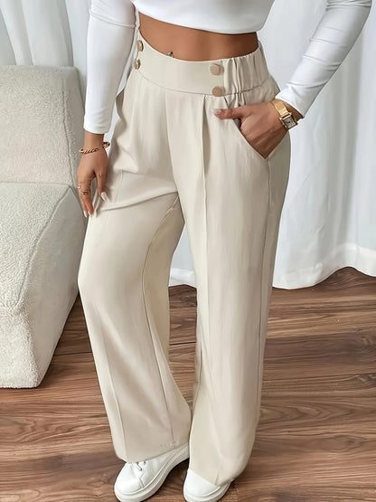 Women's Straight Fit High Waist Trouser – Relaxed Draping Silhouette
