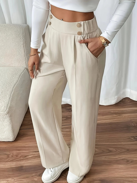 Women's Straight Fit High Waist Trouser – Relaxed Draping Silhouette