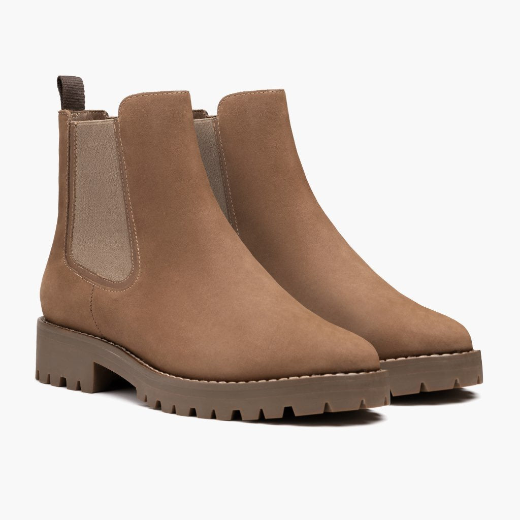 Women's Chunky Platform Ankle Boot – Vegan Leather Round Toe