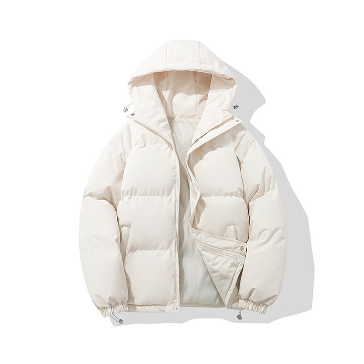 Women's Padded Hooded Jacket – Silk Cotton, Relaxed Fit, Drawcord Hem