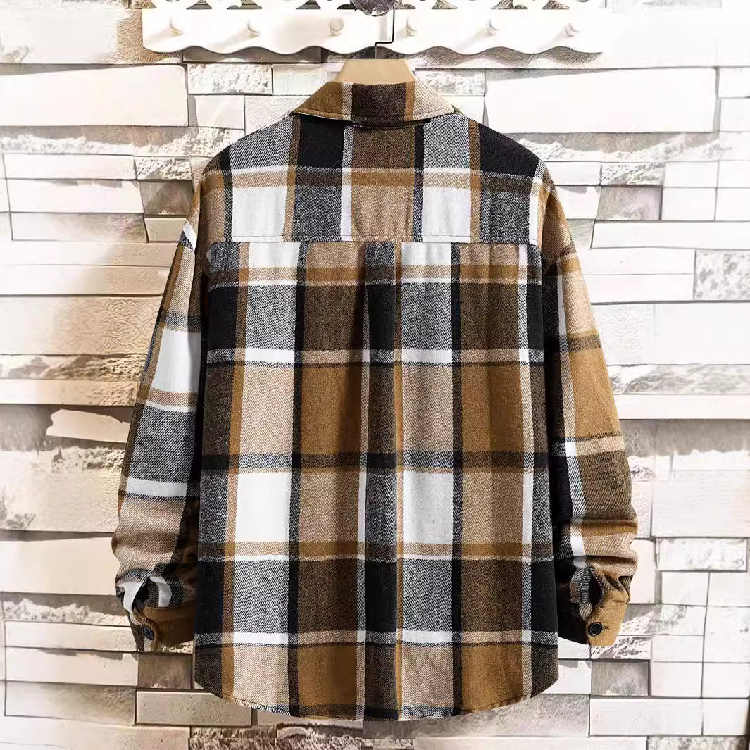 Men's Flannel Shirt – Plaid, Relaxed Fit, Brushed Cotton