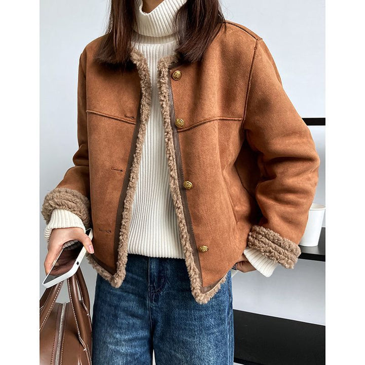 Sleeveless Plush Winter Coat for Women – Thick Faux Fur Outerwear