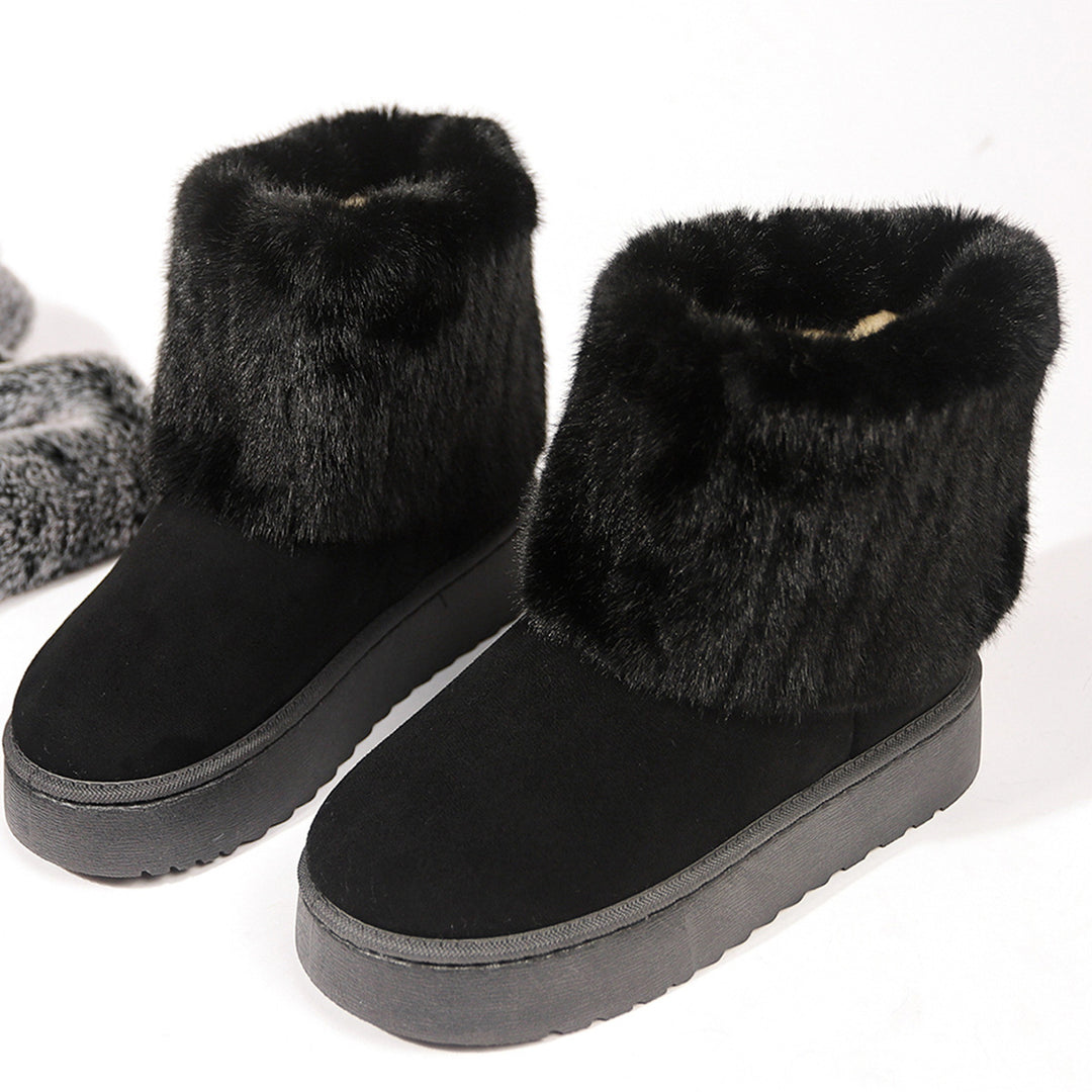 Women's Matte Leather Snow Boot – Cushioned Platform Sole