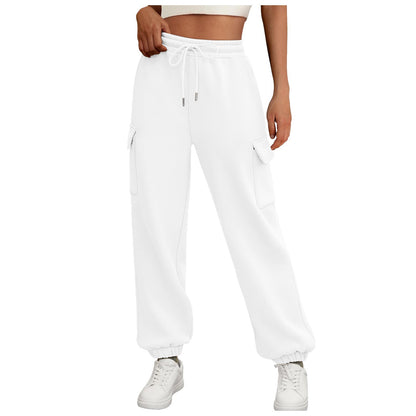 Women's Fleece Lined Jogger Cargo Trousers with Pockets