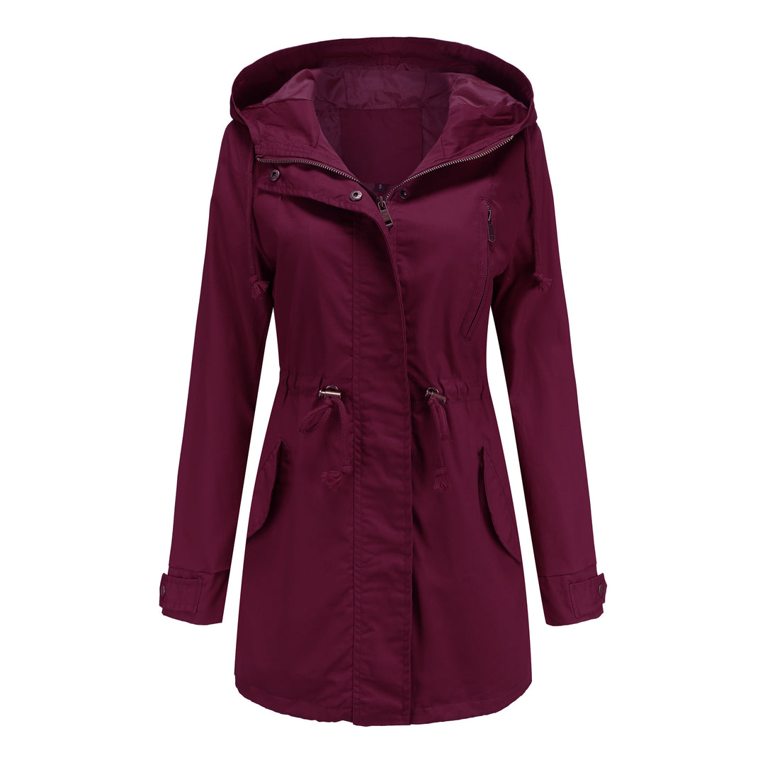 Women's Anorak Coat – Cotton, Mid-Length, Pockets, Straight Fit