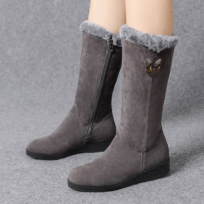 Women's Winter Boots – Mid-Tube, Warm Plush Lining, Non-Slip Sole