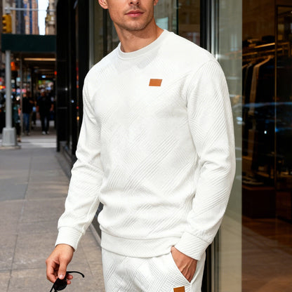 Men's Textured Crew Neck Sweatshirt – Relaxed Everyday Fit