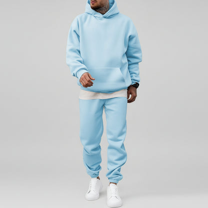 Men's Sporty Fleece Lined Two Piece Set – Relaxed Hooded Fit