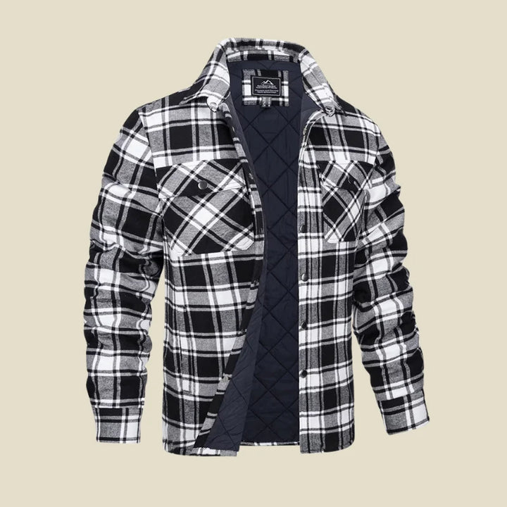 Men's Shirt Jacket – Quilted Lining and Plaid Pattern