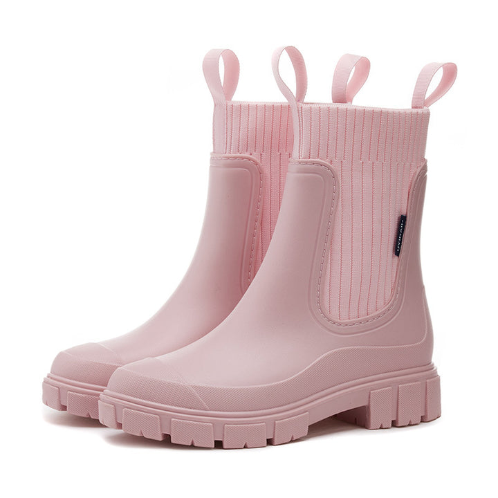 Women's Waterproof Mid Calf Boot – Elastic Band Slip-On Design