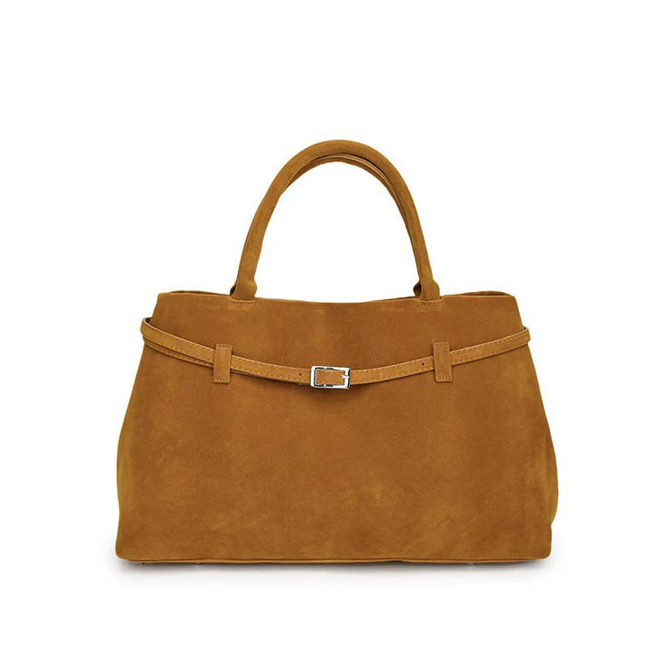 Suede Tote Bag for Women – Large Capacity Structured Shoulder Purse