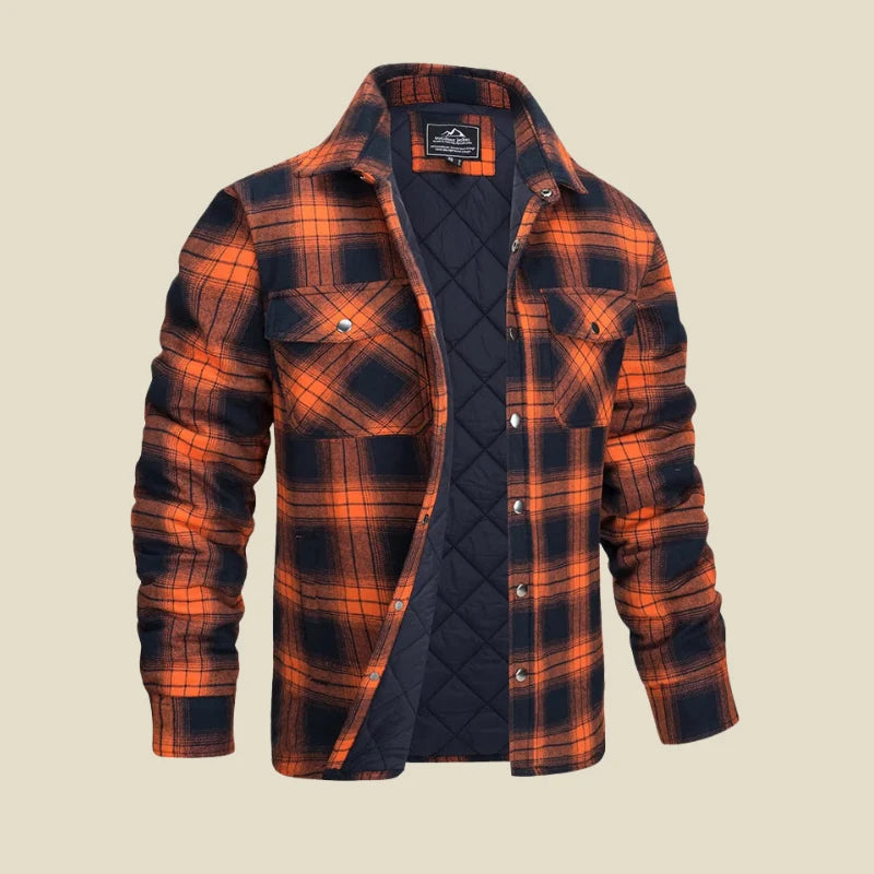 Men's Shirt Jacket – Quilted Lining and Plaid Pattern