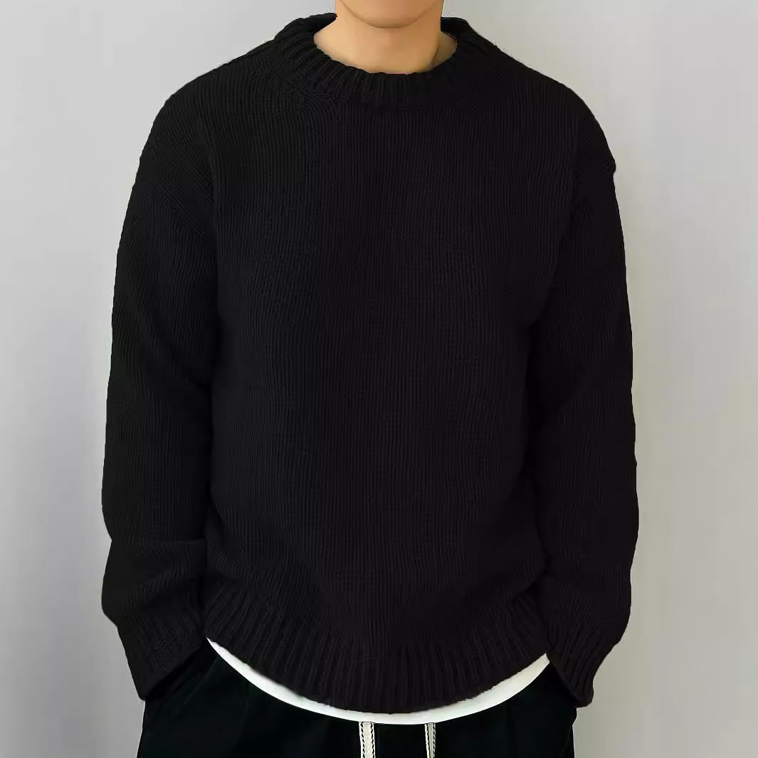Men's Pullover Sweater – Soft Cotton Knit, Relaxed Japanese Fit