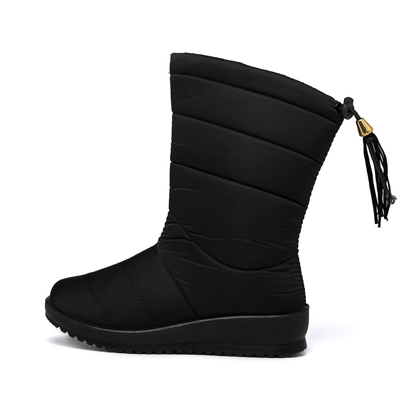 Women's Quilted Mid-Calf Boot – Waterproof Shell, Tassel Detail