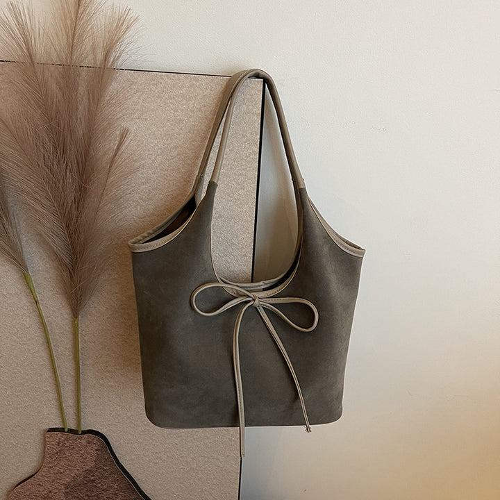 Bucket Shoulder Bag for Women – Soft Vegan Leather, Double Straps
