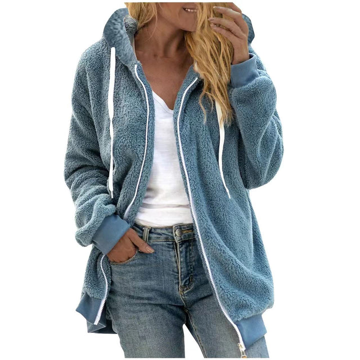 Plush Hooded Jacket – Women's Relaxed Fit Soft Fleece Outerwear